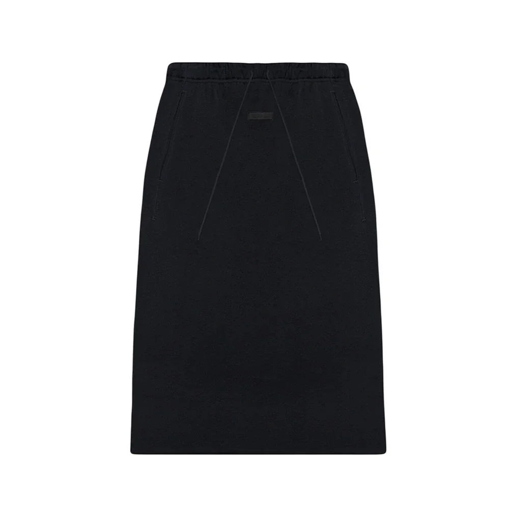 Fear of God Essentials Women's Jet Black Heavy Long Skirt‎ XXL